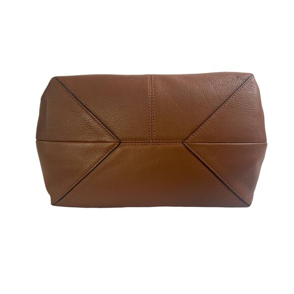 B4 REBECCA MINKOFF NWT Moto Tote Satchel Genuine Leather Almond - Picture 4 of 8